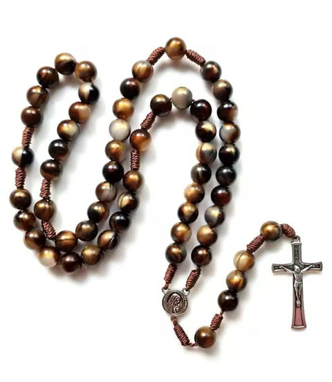 Vintage Catholic rosary with Virgin Mary centre medal